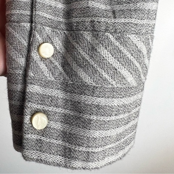 Isabel Marant Etoile Grey Striped Mock Neck Blouse - Picture 4 of 7